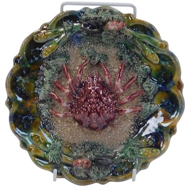 Lot 563 - A Portuguese Calcaz Palissy style...