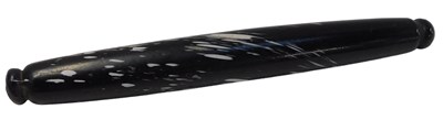 Lot 575 - A Victorian Nailsea black glass rolling pin,...