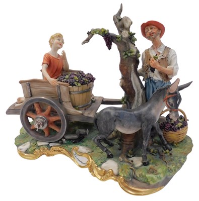 Lot 513 - A Capodimonte figure group modelled as La...