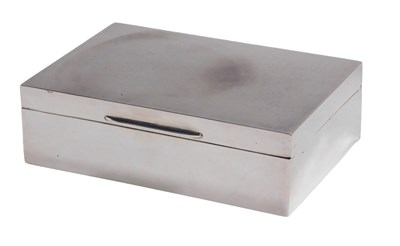 Lot 604 - A George V silver cigarette box, of...