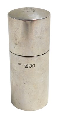 Lot 608 - A George V cylindrical jar and cover, the lid...