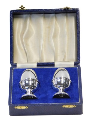 Lot 620 - A pair of Elizabeth II silver salt and pepper...