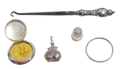 Lot 635 - A group of small silver, comprising a silver...