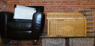 Lot 1017a - A brown leatherette upholstered single...