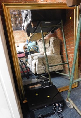 Lot 1018 - A large rectangular gilt framed bevelled...