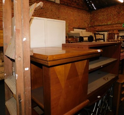 Lot 1048 - A set of wooden step ladders, a small modern...