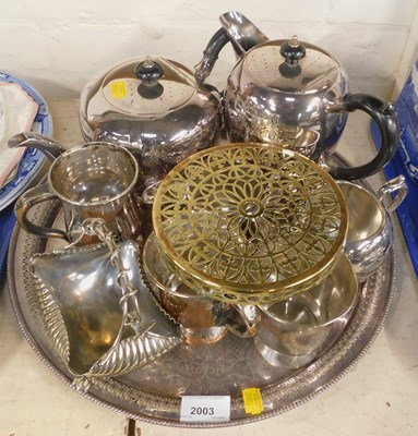 Lot 2003 - A silver plated tea and coffee wares,...