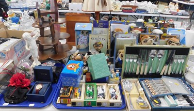 Lot 2024 - A canteen of plated cutlery, with faux ivory...