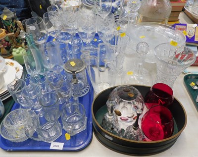 Lot 2026 - Glassware, including drinking glasses, cut...
