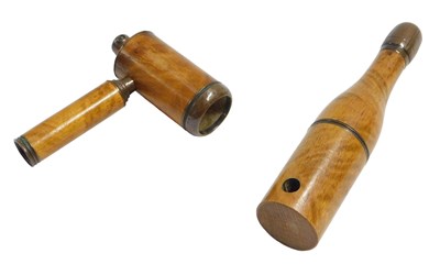 Lot 686 - An early 20thC fruitwood travelling pipe, with...