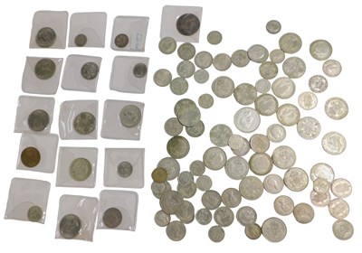 Lot 705 - A group of part silver and nickel coinage, to...
