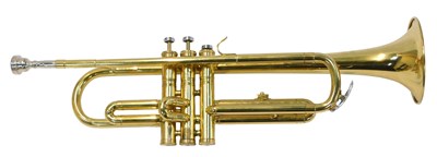 Lot 763 - A Melody Maker brass trumpet, with steel keys,...