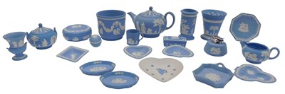Lot 718 - A group of Wedgwood blue Jasperware, to...