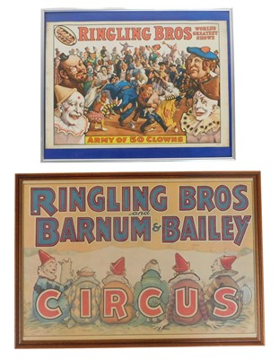 Lot 767 - Two 20thC posters, comprising The Ringling...