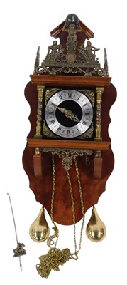 Lot 776 - A Dutch Zandem clock, the square dial with...