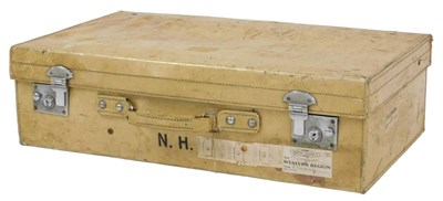 Lot 778 - An early 20thC pig skin suitcase, initialled...