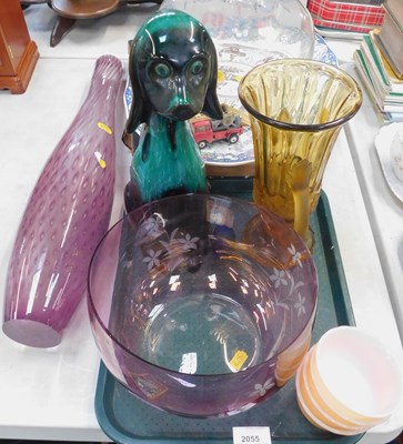 Lot 2055 - Glassware and ceramics, including a large vase,...