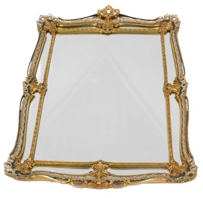 Lot 784 - A 20thC gilt painted wall mirror, the central...