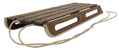 Lot 797 - A mid-20thC teak sledge, with a slatted top...
