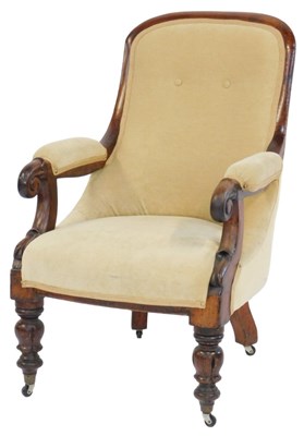 Lot 813 - A Victorian mahogany armchair, with...
