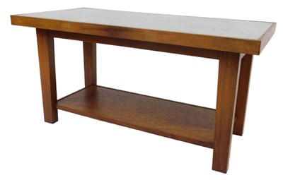 Lot 817 - A 1970s teak occasional table, the top inset...