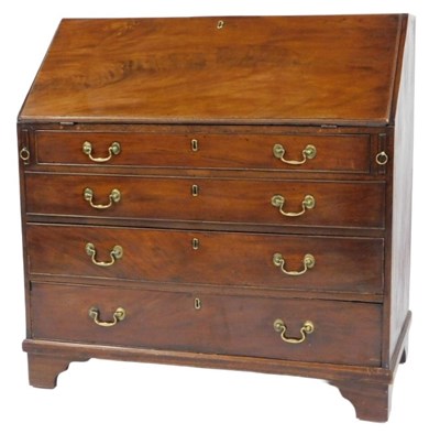 Lot 823 - A George III mahogany bureau, the fall...