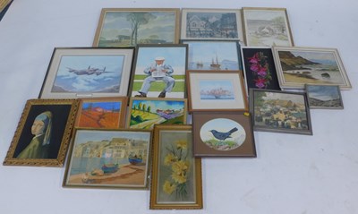 Lot 2059 - Pictures and prints, to include watercolours,...