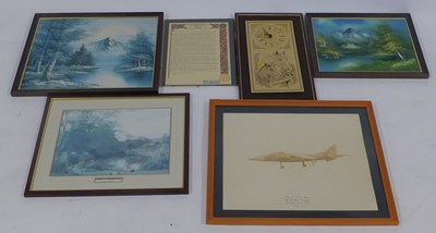Lot 2082 - Pictures and prints, mostly landscapes, one...