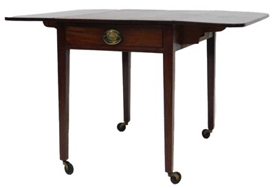 Lot 825 - A Georgian mahogany Pembroke table, the top...