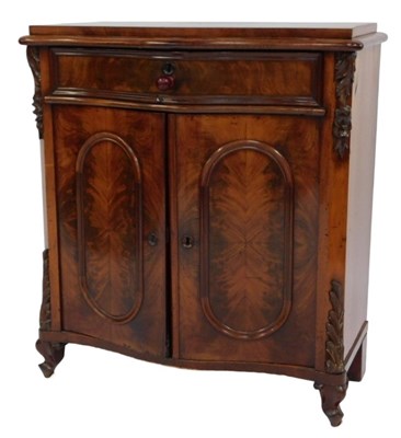Lot 827 - A Victorian mahogany serpentine fronted side...