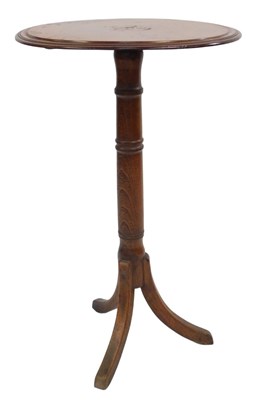 Lot 832 - A 19thC walnut and oak tripod table, the...