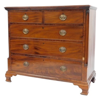 Lot 842 - A George III mahogany chest, the top with a...
