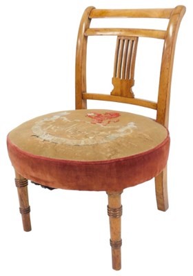 Lot 846 - A 19thC walnut chair, with a bar and pierced...