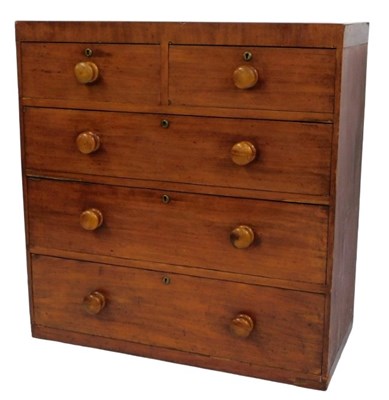 Lot 857 - A Victorian mahogany chest, of two short over...
