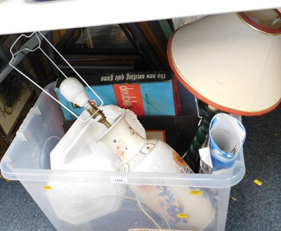 Lot 2122 - A box containing a quantity of lighting items,...