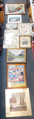 Lot 2124 - Pictures and prints, mostly landscapes. (9)