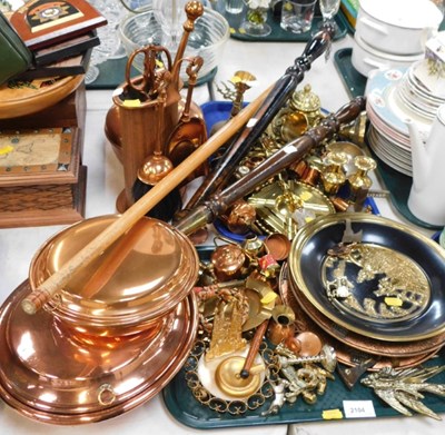 Lot 2104 - Metalware and brassware, including kettles,...