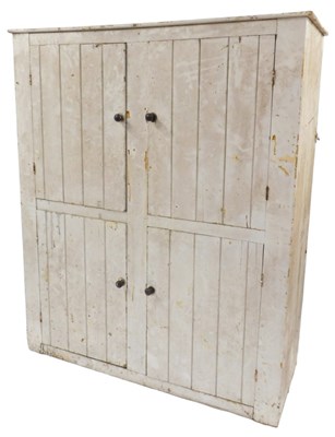 Lot 861 - A painted pine cupboard, the top with a...