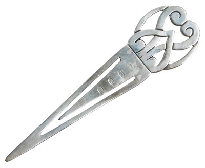 Lot 611 - An Elizabeth II silver bookmark, with...