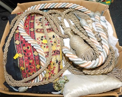 Lot 2142 - Textiles, including curtain tie-backs and...