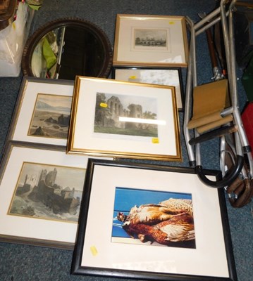 Lot 2144 - Pictures, prints (6) and other items,...