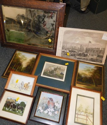 Lot 2156 - Nine pictures and prints, mostly landscapes.
