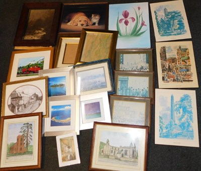 Lot 2167 - Twenty pictures and prints, mostly pictorial...