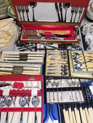 Lot 2177 - Flatware, including cased apostle spoons and...