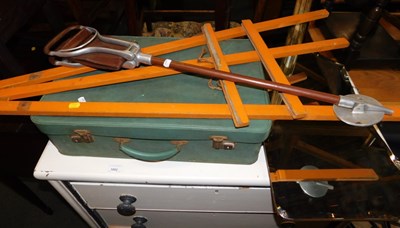 Lot 1063 - An A-frame easel, together with a bevelled...