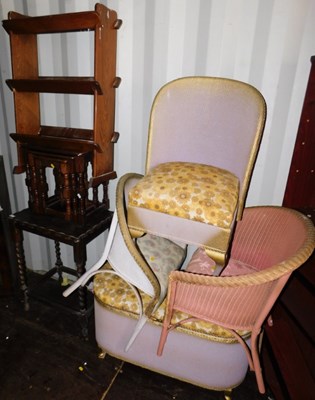 Lot 1072 - A group of furniture, to include a Lloyd Loom...