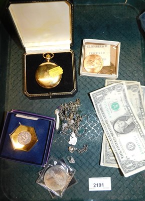 Lot 2191 - Coins and banknotes, costume jewellery, etc.,...