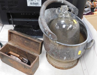 Lot 2116A - A metal coal bucket, together with a twin...