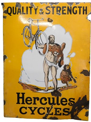 Lot 2001 - A Hercules CYCLES QUALITY & STRENGTH enamel...