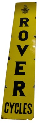 Lot 2002 - A ROVER CYCLES enamel advertising sign, marked...